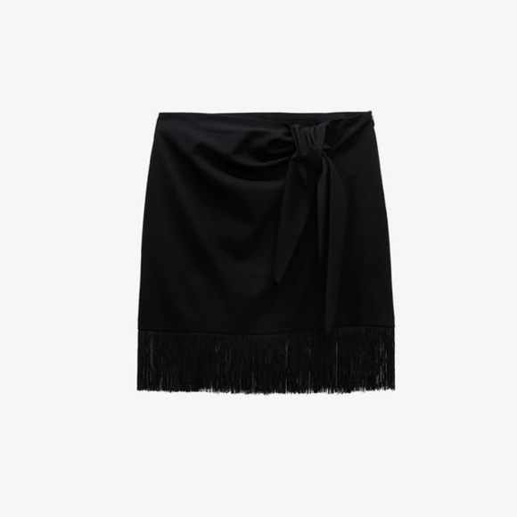 ZARA FRINGED MINI SKIRT - Picture 7 of 16
